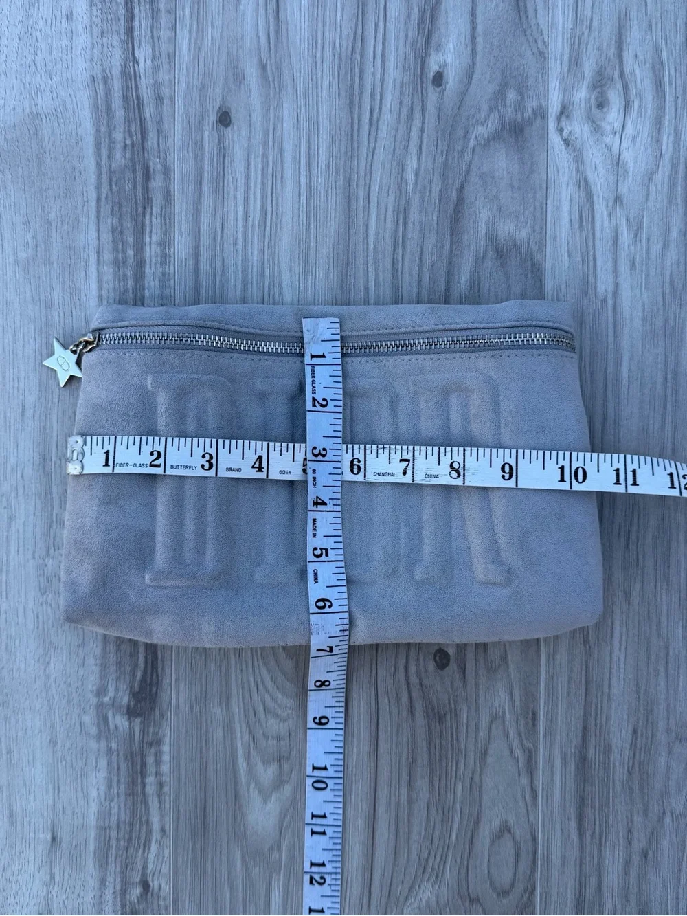 Dior Beauty Gray Suede Cosmetics Make Up Bag